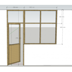 Ensemble en chêne brut...