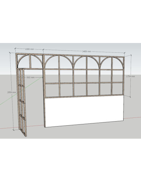 verrière et porte sur mesure en chêne