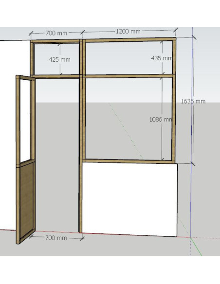 verrière et porte assortie sur mesure