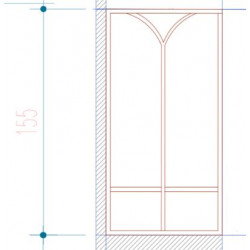 Verrière en chêne vernis...