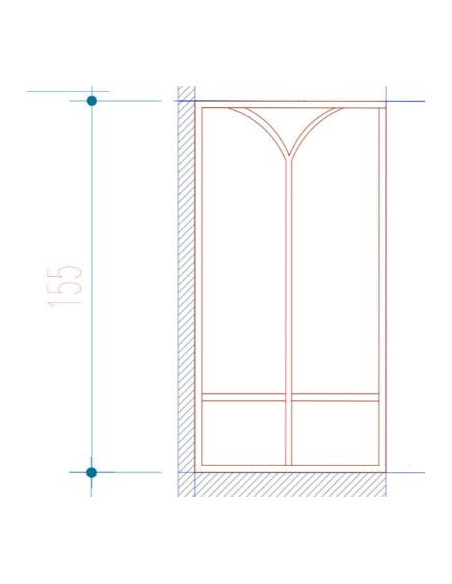 Verrière en chêne vernis incolore et verre trempé sécurit 6mm transparent H1550*L800mm, selon plan