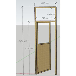 Porte battante avec imposte...