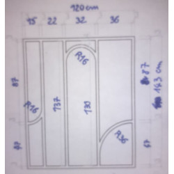 Verrière chêne vernis mat...