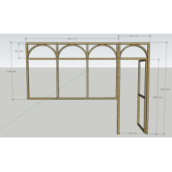 verrière avec porte en bois