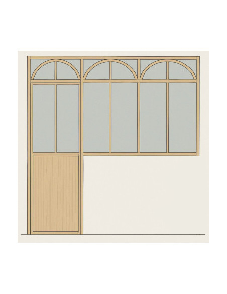 Verrière et porte avec arches sur mesure