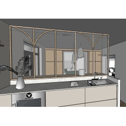 Verrière arches, en chêne...