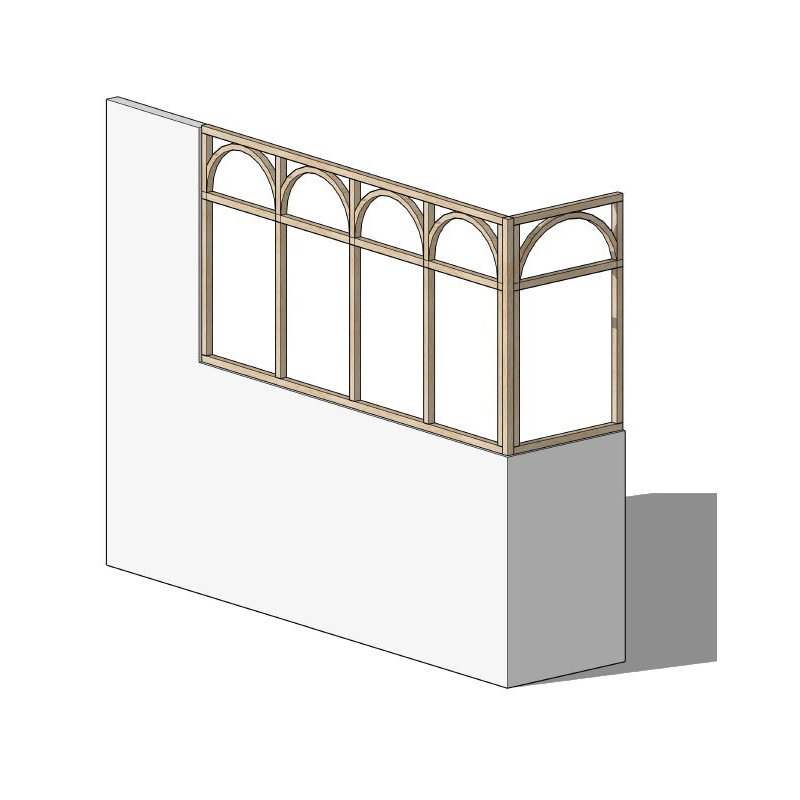 Verrière d'angle en chêne