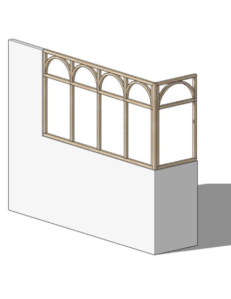 Verrière d'angle en chêne