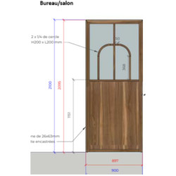 Porte battante en chêne massif