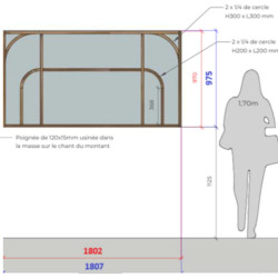 Verrière sur mesure en chêne massif