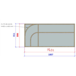 Verrière d'intérieur en bois avec des arrondis