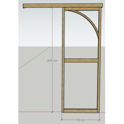 Porte coulissante en chêne...