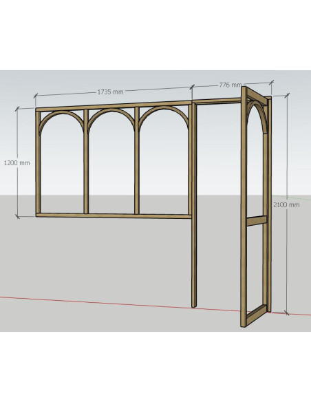 Porte battante et verrière sur mesure, en chêne