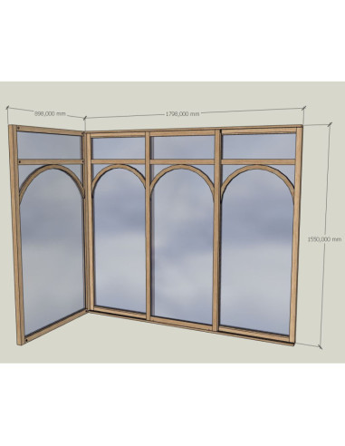 verriere d'angle bois sur mesure