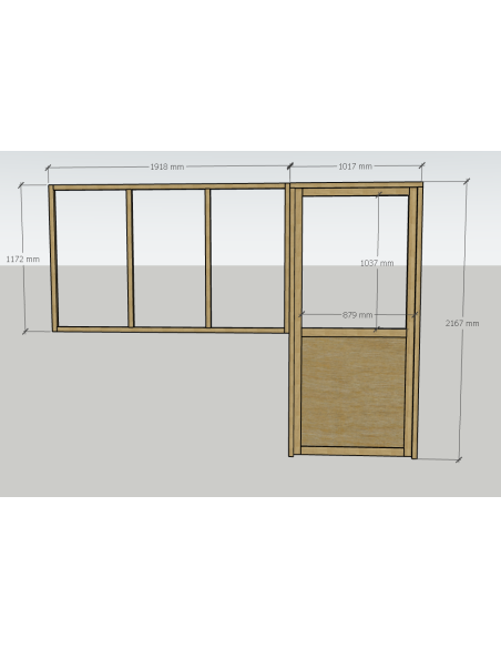 verrière et porte en kit