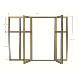 Verrière avec 2 fenêtres