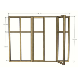 Verrière artiste avec 2 fenêtres