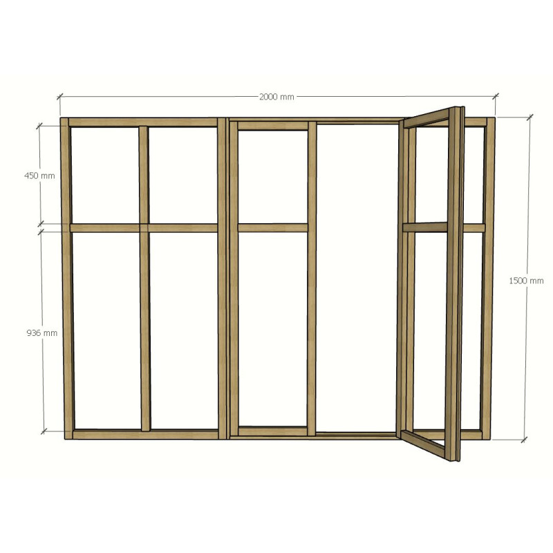 Verrière artiste avec 2 fenêtres