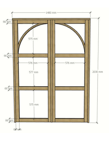 Double porte sur mesure en bois