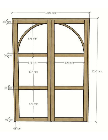 Double porte sur mesure en bois