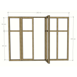 Verrière avec 2 fenetres