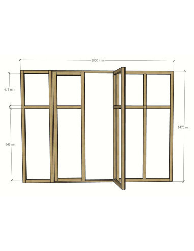 Verrière avec 2 fenetres