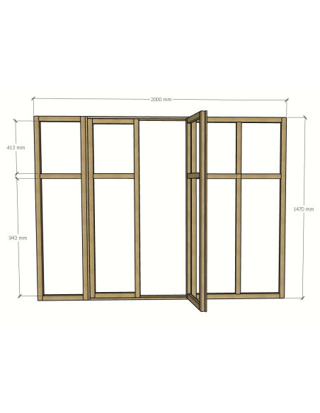 Verrière avec 2 fenetres
