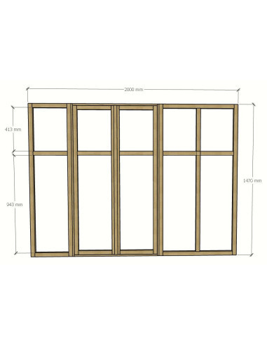 Verrière bois avec 2 ouvrants