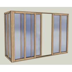 Verrière d'angle avec fenêtre coulissante