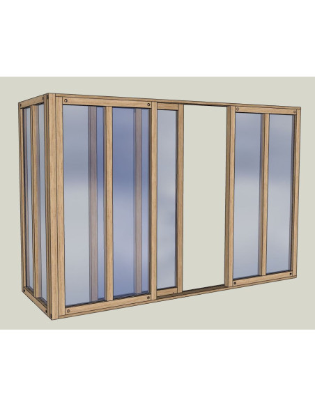 Verrière d'angle avec fenêtre coulissante