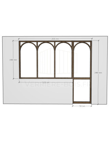 Porte coulissante sur mesure et verrière