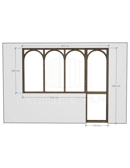 Porte coulissante sur mesure et verrière
