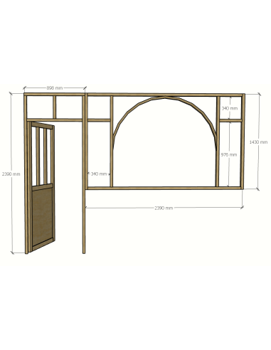 grande verrière et porte en bois