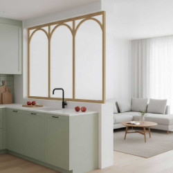 Verrière arc en chêne massif brut