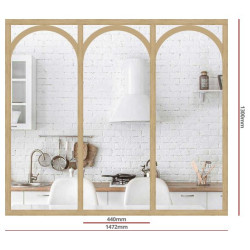 Verrière arrondie en chêne massif brut