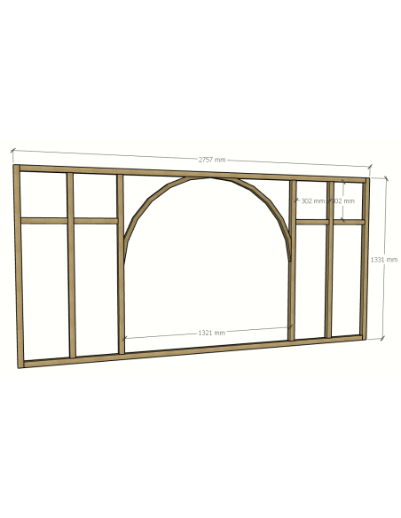 Grande verrière arrondie sur mesure en bois