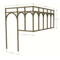 verrière angle arrondie avec passage de porte