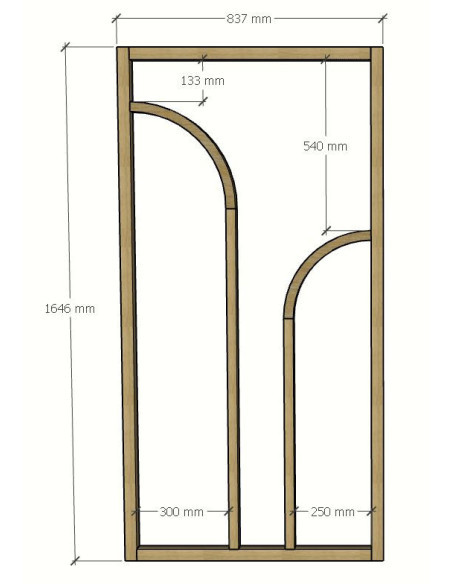 Lot de 4 verrières arrondies identiques