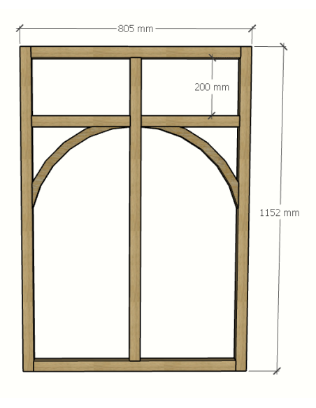 Verrière artiste en chêne avec demi arches