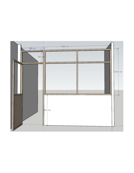 Verrière avec porte bois