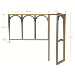 Verrière arche avec porte assortie