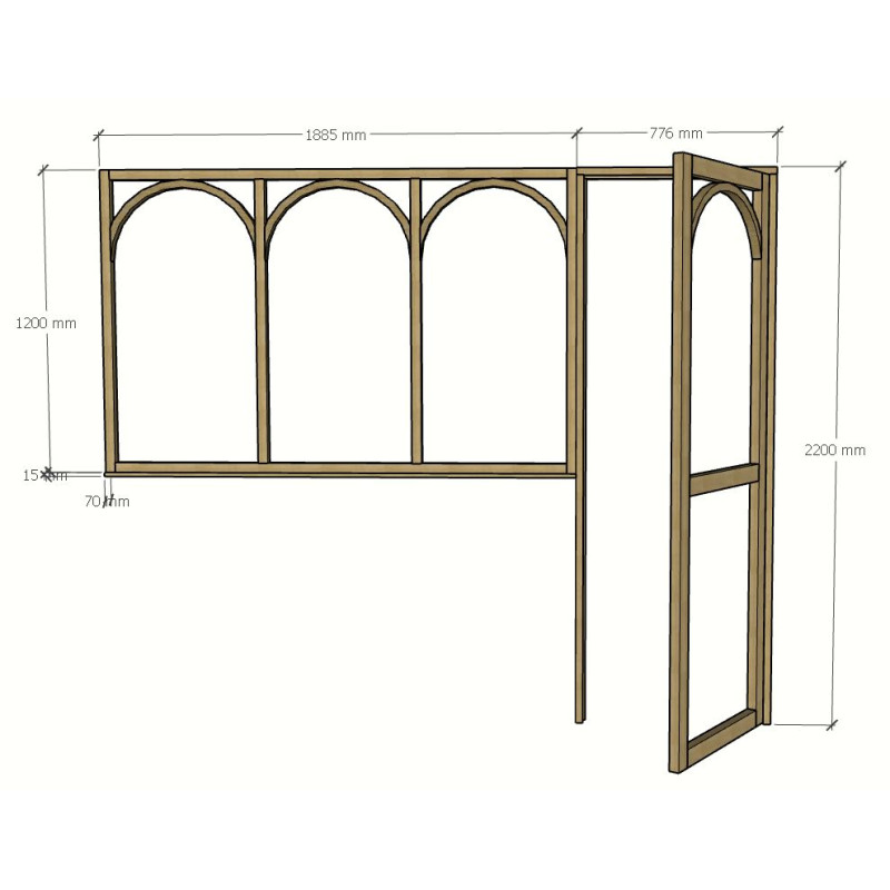 Verrière arche avec porte assortie