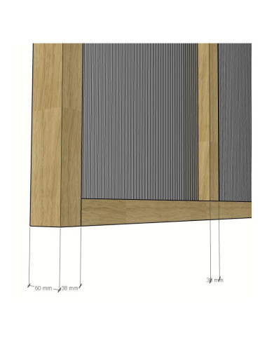 verrière bois verre fluté