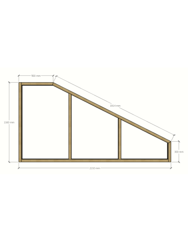 Verrière bois sous pente