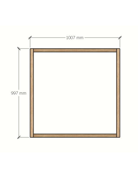 Verrière rectangulaire en bois