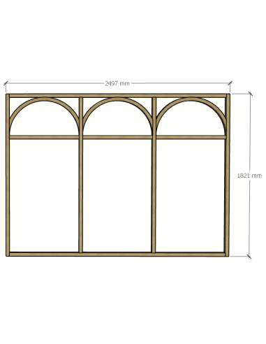 Verrière atelier 3 arches en bois