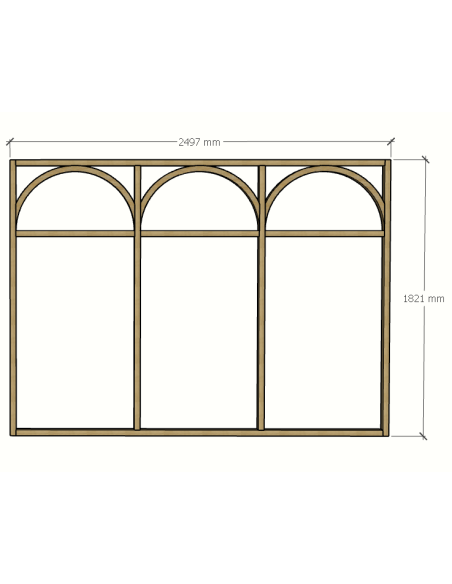 Verrière atelier 3 arches en bois